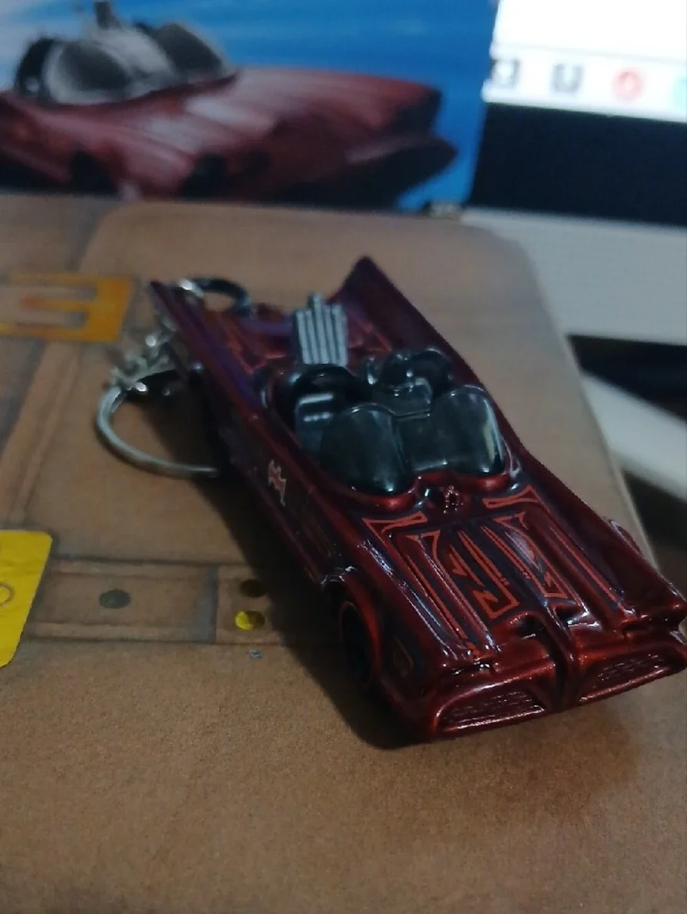 Hot Wheels TV Series Batmobile Keychain- Red